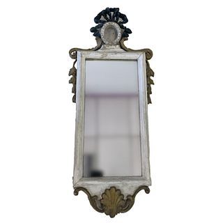 18th/19th C French Empire Wood Painted Wall Mirror