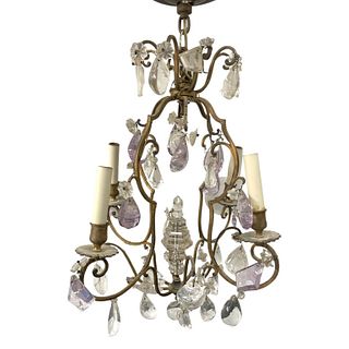 French Neo Classical Crystal Amethyst Chandelier