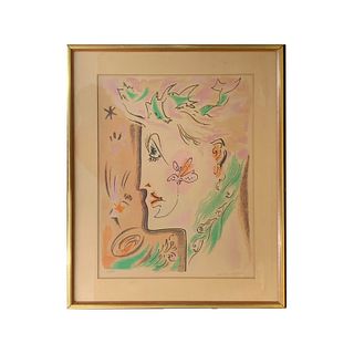 Andre Masson (FRANCE 1896-1987) Color Lithograph