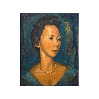 Angel Botello (SPAIN 1913-1986) Portrait Oil/Board