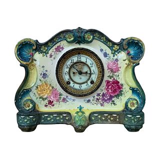 Royal Bonn "La Vergne" Case Ansonia Mantel Clock