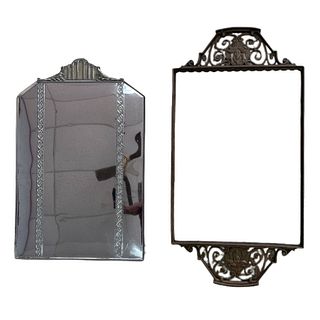 Lot 2 Art Nouveau & Art Deco Metal Mirror Frames