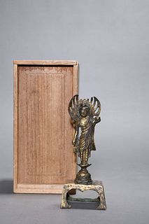 Northern Wei Dynasty: A Gilt Bronze Standing Buddha Statue