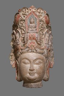 Sui-Tang: A Carved Stone Buddha Head