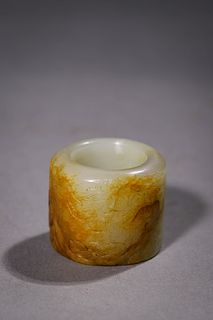 Qing Dynasty: A Carved White Ajde Archer's Ring
