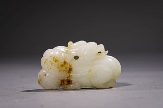 Ming: A Carved White Jade Ornament