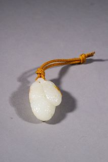 Qing Qianlong: A Carved White Jade Pendant
