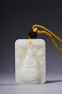 Qing Dynasty: A Carved Jade Guanyin Pendant
