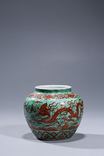 Ming Dynasty:A Glazed Porcealin Jar