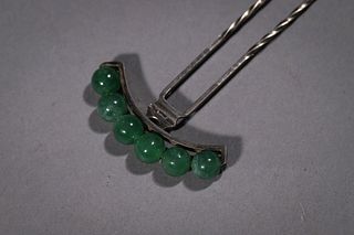 Qing: A Jadeite Jade Hairpin