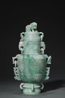 Qing: A Jadeite Jade Vase