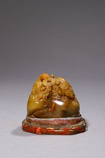Qing Dynasty: A Carved Soapstone Seal