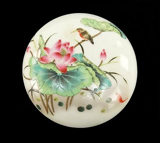 A Chinese Famille Rose Porcelain Seal Paste Box.