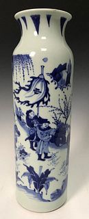 Chinese Qing Blue And White Porcelain Vase