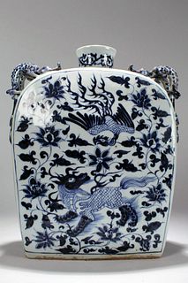 An Estate Chinese Duo-handled Blue and White Massive