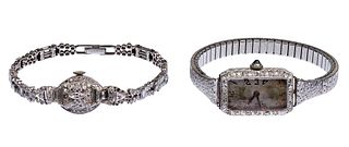 Platinum and Diamond Wristwatches