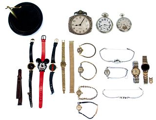 Gold Wristwatch Case and Costume Watch Assortment