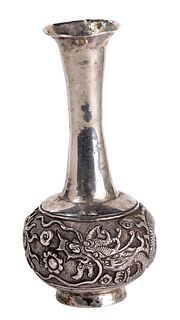 Chinese Silver Dragon Vase
