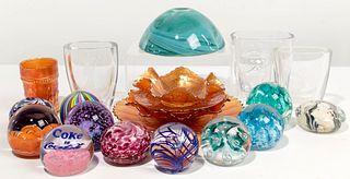 Paperweight and Glass Assortment
