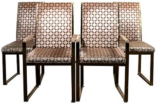MCM Gold-tone Metal Upholstered Chair Collection