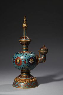 Ming: A cloisonne enamel pattern of eight treasures Pot
