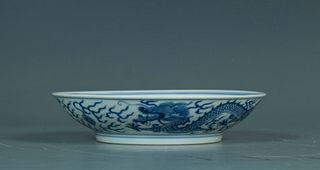 Qing Guangxu: A Blue & White Porcelain Plate