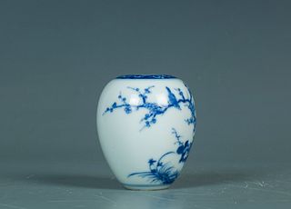 Qing Dynasty: A Blue and White Porcelain Water Dropper