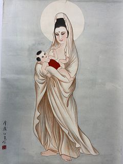 Guanyin Buddha Painting by Jinlinghongsheng