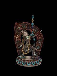 A Pure Silver Tibetan Bodhisattva Statue