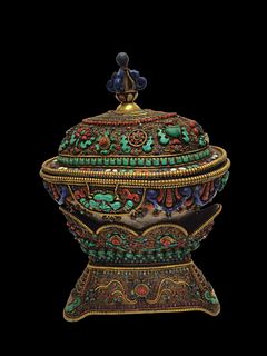 A Pure Silver Tibetan Ritual Ornament