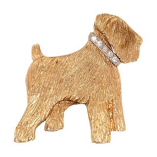 14k  Gold Scottish Terrier Dog Brooch