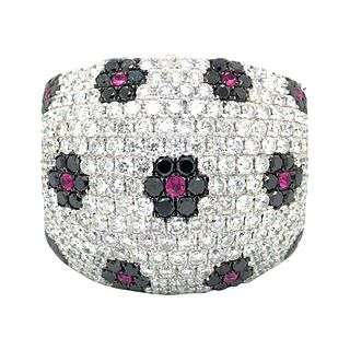 5.30ctw Diamond and Pink Sapphires 18k Gold Ring