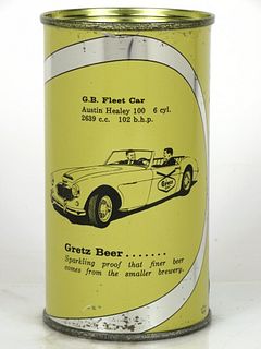 1956 Gretz Beer (Austin Healey 100) 12oz Flat Top Can 75-15 Philadelphia, Pennsylvania