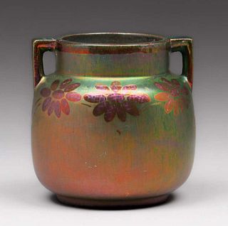 Montieres French Art Pottery Iridescent Vase