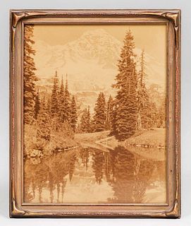 Arts & Crafts Period Goldtone Mt Rainier c1910