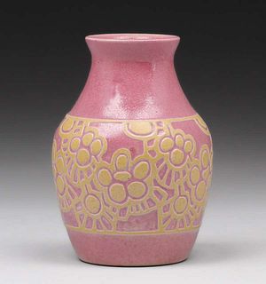 Overbeck Pottery Hand-Carved Vase after 1915
