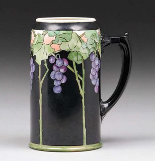 American Arts & Crafts Hand-Decorated Belleek China Mug c1910