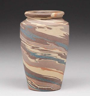 Niloak Pottery - Benton, Arkansas Mission Swirl 8.25"h Vase c1920s
