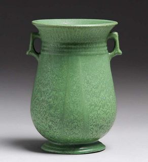 Roseville Egypto Matte Green Two-Handled Vase c1905-1907