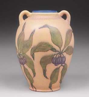 Large Rookwood Jens Jensen Decorated Mat Two-Handled Vase 1930