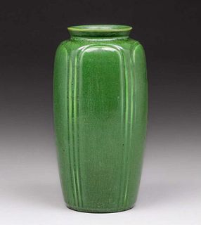 Hampshire Pottery Semi-Matte Green Vase c1910