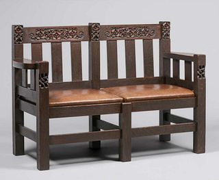 David Kendall - Phoenix Furniture Co Celtic Carved Bench c1898