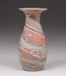 Niloak Pottery "Mission Swirl" 9"h Flared Vase c1920s