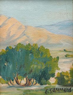 Carl Sammons (1883-1968) Oak Trees Northern California Painting c1920s