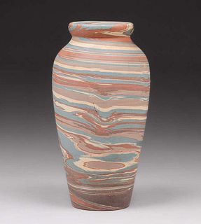 Niloak Pottery "Mission Swirl" 9.25"h Shouldered Vase c1920s