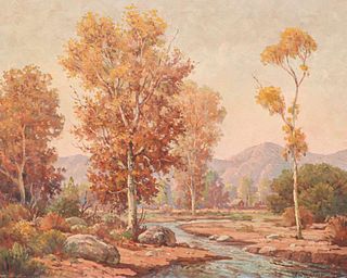 John Anthony Conner (1892 -1971) "Along the Big Tujunga" Painting c1920s