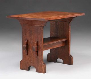 Early Gustav Stickley "Bungalow" Trestle Table c1900