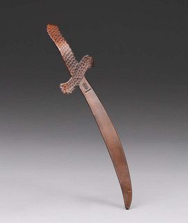 Roycroft Hammered Copper Sword-Shaped Letter Opener c1920s