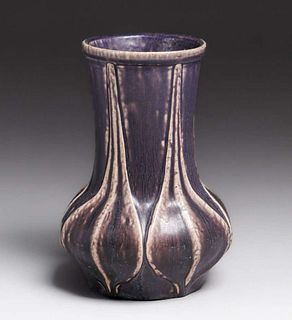 Early Van Briggle Dark Matte Purple Vase c1907