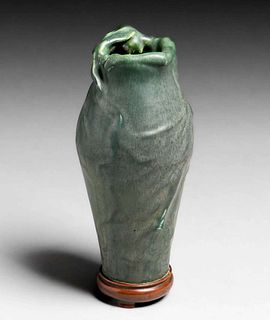 Early Van Briggle Matte Green Lorelai Vase 1904
